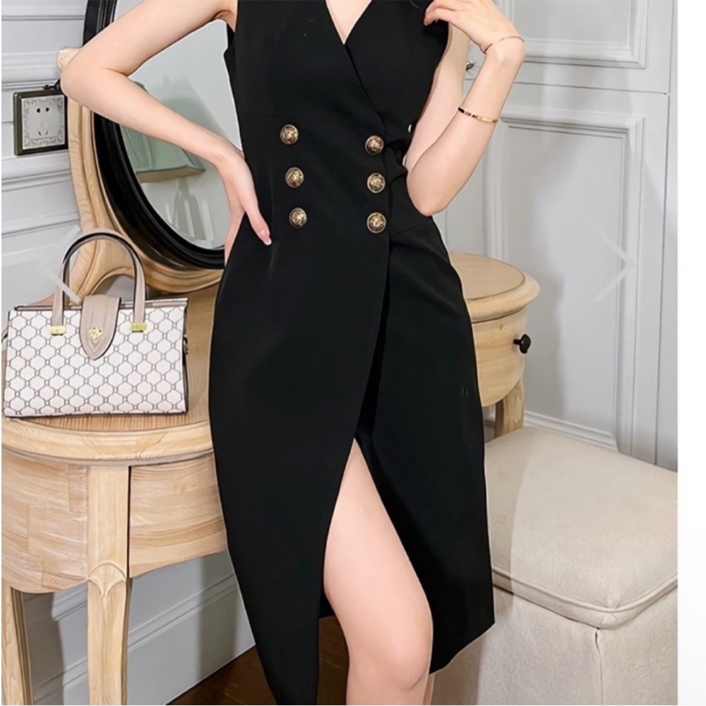 Rachel Zoe Black Double Breasted Blazer Dress Size 6